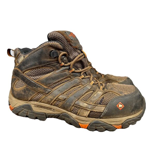 Merrell Moab Vertex Vent Boots Men\'s Size 10 W Steel Toe Leather Hiking Work